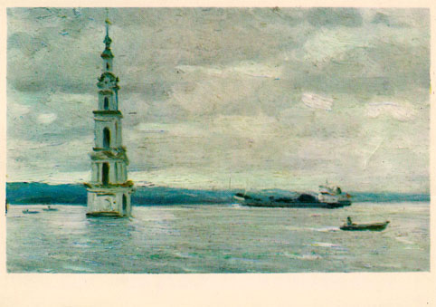 Почтовая открытка «Калязинская колокольня» - 1974г., СССР