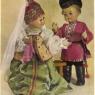 Почтовая открытка «Куклы в старинных костюмах» - 1964г., СССР